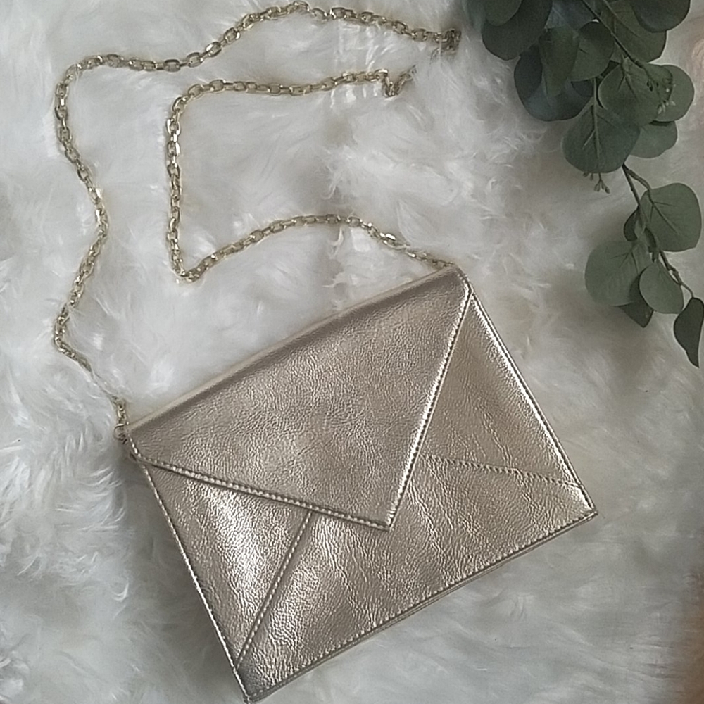 Metallic Champagne Crossbody Bag
